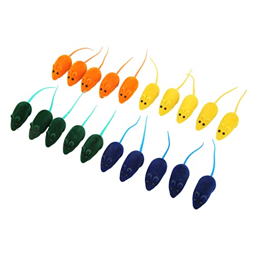 DriKou 20pcs Squeak -Spielzeug, sichere interaktive 4 Farben lindern Spannung für Haustierkatzen Farben weich von DriKou