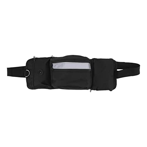 DriKou Haustier-Trainingstasche, Nylon, reflektierend, tragbar, mit reflektierenden Streifen, mehrere Taschen, Hunde-Leckerli-Tasche, mehrere Taschen, für Spaziergänge mit dem Hund in (Black) von DriKou