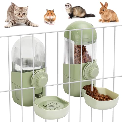 Hängender Automatischer Futterwasserspender, Schwerkraft Kaninchen Feeder Wasserspender Set, Käfig Katze Wasserspender, Futternapf für Kaninchen Meerschweinchen Frettchen Wasserspender von DricRoda