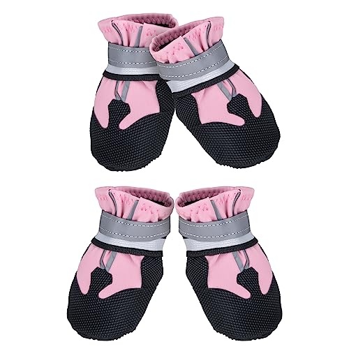 Dricar Hundestiefel, Set aus 4 Anti-Rutsch Hundeschuhen, Stiefel Wasserfeste Schutzkleidung für Hunde für Hunde in den Größen Klein Mittelgroß und Groß (Rosa, L) von Dricar