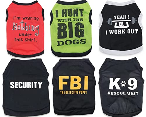 6 Stück kleine Welpen Shirts für Jungen Hunde Kleidung Haustier Hunde T-Shirt Chihuahua Kleidung Katzen Shirts Haustier Jungen T-Shirts für kleine Hunde Jungen T-Shirt Katze Weste Bekleidung von DroolingDog