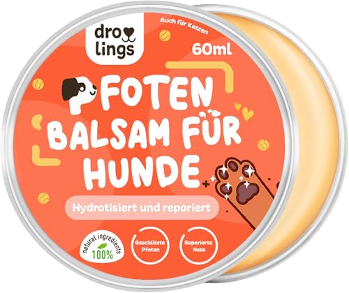 Droolings Pfotenbalsam Hund und Katzen 100% Natürlicher Balsam für Nase und Pfotenpflege 60 ml von Droolings