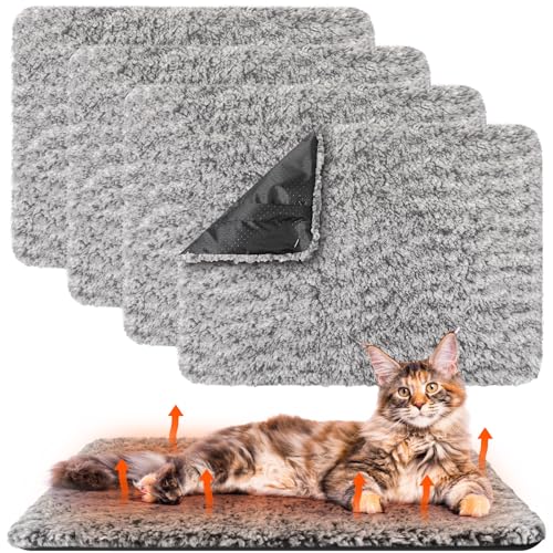 Photect selbstwärmendes Katzenbett, selbstheizend, extra warm, thermische Katzenunterlage, waschbar, Haustierhütte, Bettmatte, abnehmbarer Bezug, rutschfeste Unterseite, für drinnen und draußen, 55,9 von Drydiet