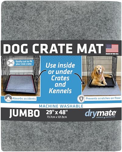 Drymate Hundekäfig-Matte, absorbiert Urin, wasserdicht, rutschfest, waschbar, Welpen-Pad für Zwinger-Training, Verwendung unter Haustierkäfig zum Schutz der Böden, dünner Schnitt, hergestellt in den von Drymate