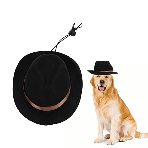 Haustier-Cowboyhut, süßer und lustiger Cowboy-Hundehut, Zweierpack Haustierhüte aus bequemem Material für den täglichen Gebrauch auf Partys und Festivals für Katzen und Hunde (Black) von Dsacxixai