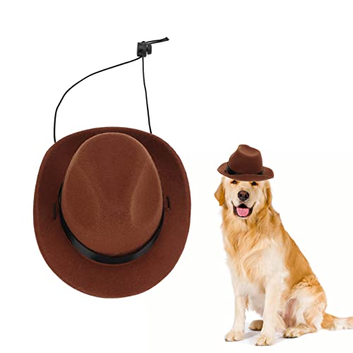 Haustier-Cowboyhut, süßer und lustiger Cowboy-Hundehut, Zweierpack Haustierhüte aus bequemem Material für den täglichen Gebrauch auf Partys und Festivals für Katzen und Hunde (Brown) von Dsacxixai