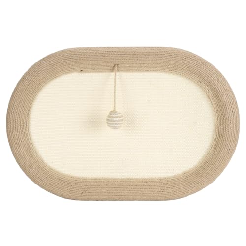 Sisal-Katzenkratzbett, Katzenkratzer für Hauskatzen mit rutschfestem 3-in-1-Oval-Kratzbettpolster für Hauskatzen, Kätzchen, Welpen von Dsacxixai