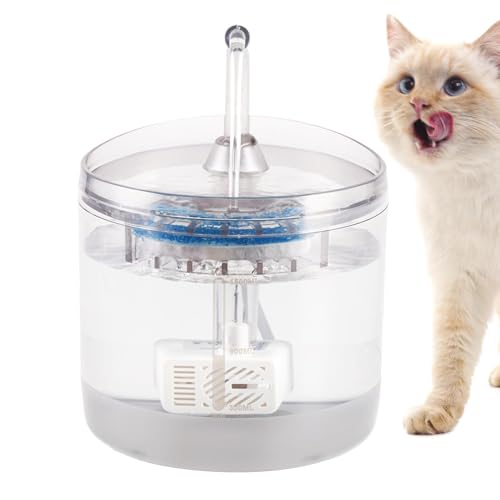 Dtaigou Automatische Wasserschale, Katzenwasserspender,1,5L Automatische Innenrinkbrunnen | Wasserversorgungsmittel, ruhige elektrische Hundeswasserer mit Filtration für Garten, Balkon, Wohnzimmer von Dtaigou