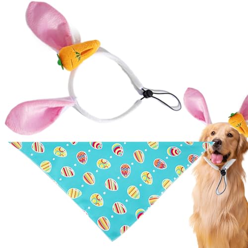 Dtaigou Dreieckiges Hundehalstuch, Halstuch für Ostern, verstellbares Design, Zubehör für kleine Hunde, Welpen, mittelgroße Hunde von Dtaigou