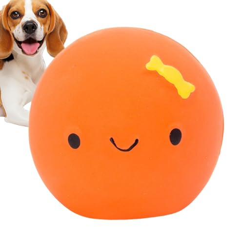 Dtaigou Eierball-Hundespielzeug, quietschendes Ei für Hunde - Quietschendes, niedliches Ei in Puppenform, zum Kauen von Haustieren aus Latex und Gummi - Weicher, interaktiver Apportierball in Vier von Dtaigou