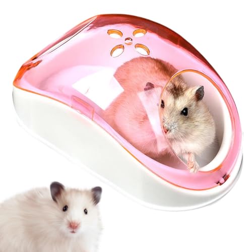 Dtaigou Hamster-Sand-Badebox, Hamster-Badewanne | Staubdichte, sichtbare Chinchilla-Katzentoilette,Großes, multifunktionales, tragbares Badewannenhaus für Chinchilla-Hamster von Dtaigou