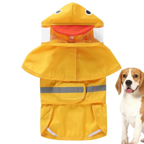 Dtaigou Hunde-Regenmäntel für kleine Hunde, Haustier-Hunde-Regenmantel | Reflektierende Streifen-Hoodie-Haustier-Regenmäntel - Vollständige Schwanzabdeckung, Cartoon-Tier-Stil, Heimtierbedarf, von Dtaigou