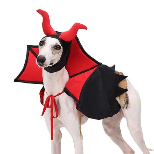 Dtaigou Hunde-Vampir-Kostüm, Hundeumhang Cosplay,Katzen-Vampir-Umhang und Hut - Teufelskostüm für kleine mittelgroße Hunde, Katzen, Welpen, Urlaubskleidung für Halloween-Treffen von Dtaigou