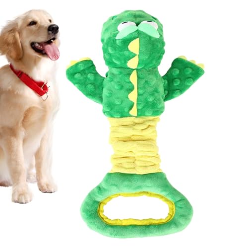 Dtaigou Interaktives Welpenspielzeug, Beißspielzeug für Hunde | Spielzeug zur Bereicherung für Hunde in Dinosaurierform - Quietschendes Beißring-Kauspielzeug, großes Hundespielzeug, Leckerli-Spielzeug von Dtaigou