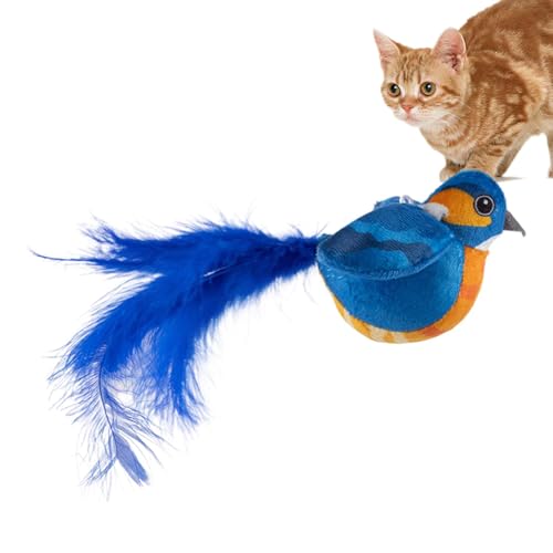 Dtaigou Katze Vogel Spielzeug, Zwitschern Vogel mit flatternden Flügeln, Flying Bird Spielzeug, Interaktives Super Soft Realistic Bird Cat Toy, Cat Toy Bird That Flaps for Indoor Cats von Dtaigou