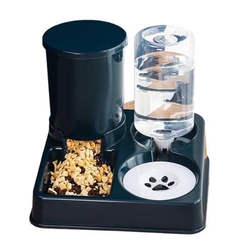 Dtaigou Katzenfutter- und Wasserspender-Set, automatischer Katzenfutterspender und Wasser | 2-in-1 Rutschfester Futternapf - Tragbarer Tierfutter- und Wasserspender, abnehmbare automatische von Dtaigou