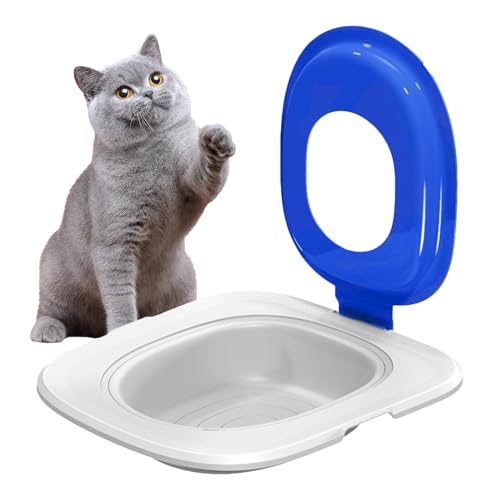 Dtaigou Katzentoilettentrainer,Katzentoilettentraining - Potty Train Katzentoilette,Kitten Potty Train System Wiederverwendbarer Haustier-Toilettentrainer, um der Katze beizubringen, die Toilette zu von Dtaigou