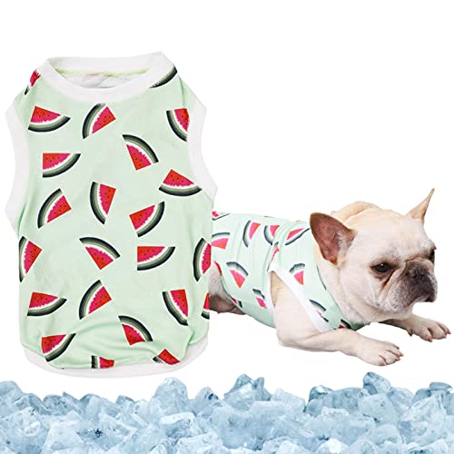 Dtaigou Kühlmantel für Hunde, Kühlweste für Haustiere,Hunde-Shirts, Wassermelonen-Druck, weich, atmungsaktiv, Welpen-T-Shirts - Bequeme Sommerkleidung für Hunde, Haustierkleidung, Hemd für Hunde, von Dtaigou