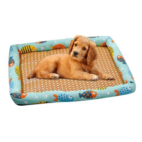 Dtaigou Kühlmatte für Hunde, Kühlkissen für Hunde - Rattan-Haustier-Sommer-Kühlkissen - Schlafmatte für Hunde und Katzen, Sommer-Eispads, Haustierbedarf für Crate Kennel Bed Sofa von Dtaigou