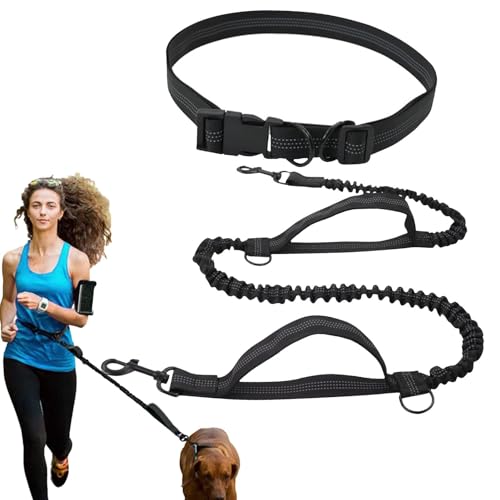 Dtaigou Laufseil für Hunde, freihändig, Gürtel, Laufseil für Hunde,Einziehbares Seil für Hunde - Multifunktionales freihändiges Hundeseil, reflektierendes Hundeseil zum Gehen, Laufen, Training von Dtaigou