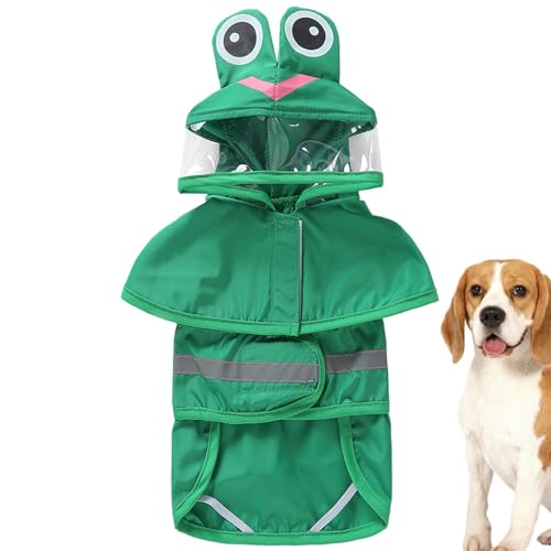 Dtaigou Regenmantel für Hunde, Regenjacke für Hunde - Reflektierende Streifen-Hoodie-Haustier-Regenmäntel | Vollständige Schwanzabdeckung, Cartoon-Tier-Stil, Heimtierbedarf, verstellbare Taille für von Dtaigou