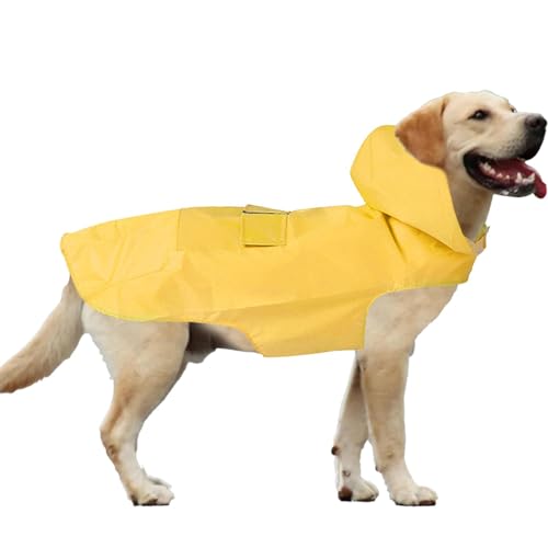 Dtaigou Regenmantel für Hunde,Hunderegenjacke - Hunde-Regenjacke mit Kapuze | Reflektierender Hunderegenmantel mit Kapuze für nasses Wetter, leicht tragbare Regenjacke für mittelgroße und große Hunde von Dtaigou