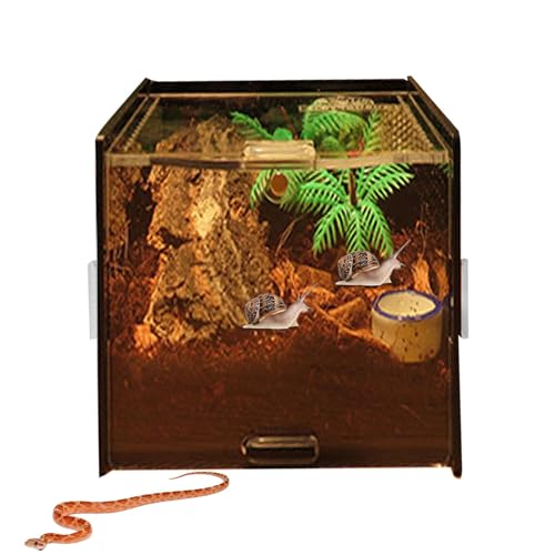 Dtaigou Terrarium für Reptilien, Reptilienterrarium - Acryl-Klarsicht-Habitat-Box - Terrariumkäfig mit Öffnung Oben für den Lebensraum Reptilienschildkröten von Dtaigou