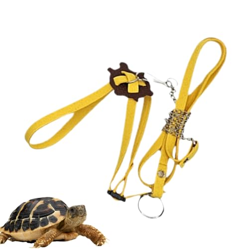 Dtaigou Turtle Walk-Leinen, Outdoor-Geschirr, PU-Leder, Kontrollseil – Gehleine, Brustkragen, weicher Gurt für Schildkröte und Gecko von Dtaigou