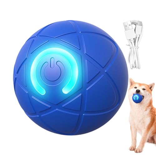 Dtaigou Vibrierender Hundeball, wackeliges Ballspielzeug für Hunde, aktiver rollender Ball für Hunde, automatisch beweglicher Hundespielzeugball für Hunde, interaktives USB-Hundeballspielzeug von Dtaigou