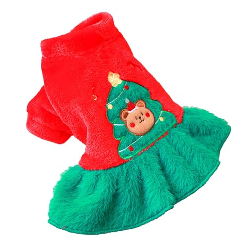 Dtaigou Weihnachtskleid für Hunde, Mädchen-Hunde-Weihnachtsoutfit | Weihnachtshundekleidung Hundekleid,Haustierkleider Weihnachtsbaumkleid, Verkleidungskleidung Katzenbekleidung, Urlaubskleid für von Dtaigou