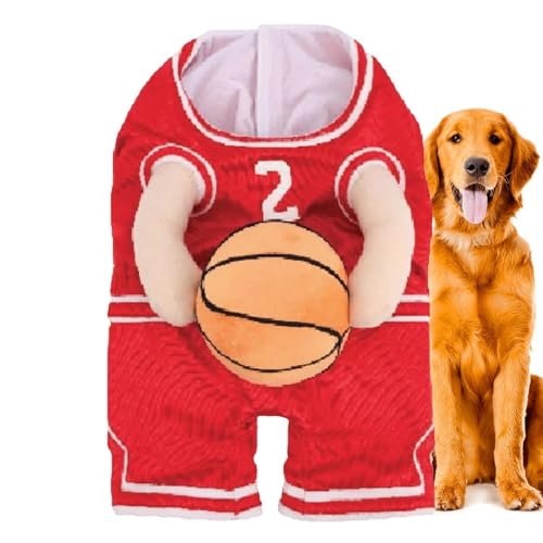 Hunde-Basketballspieler-Kostüm, Basketball-Kostüm mit Ball, Hunde-Basketballkleidung, Ball, Haustier-Kostüm, lustiges Sportoutfit für Cosplay von Dtaigou