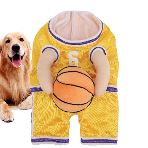 Hunde-Basketballspieler-Kostüm, Basketball-Kostüm mit Ball, Hunde-Basketballkleidung, Ball, Haustier-Kostüm, lustiges Sportoutfit für Cosplay von Dtaigou