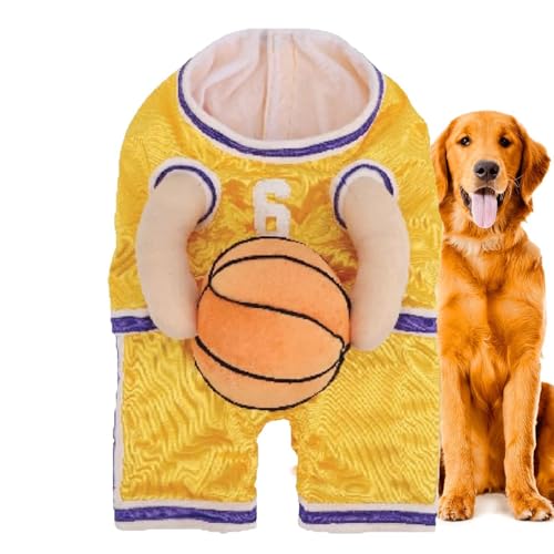 Hunde-Basketballspieler-Kostüm, Basketball-Kostüm mit Ball, Hunde-Basketballkleidung, Ball, Haustier-Kostüm, lustiges Sportoutfit für Cosplay von Dtaigou