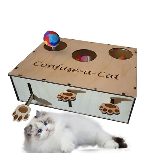 Dtaigou Katzenjagd-Boxspielzeug, Katzenpuzzlespielzeug,Verwirren Sie EIN Katzen-Puzzlespielzeug | Katzen-Jagdbox-Puzzlespielzeug zur Bereicherung, natürliches interaktives Spielen für Kätzchen, Katz von Dtaigou