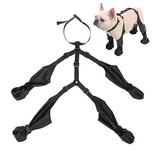 Rutschfeste Hundestiefel-Leggings, Hosenträger-Leggings, Schneestiefel, Katzenschuh, schützende Hundebeinabdeckung, für Winter, Sommer, Schnee-Wandern von Dtaigou