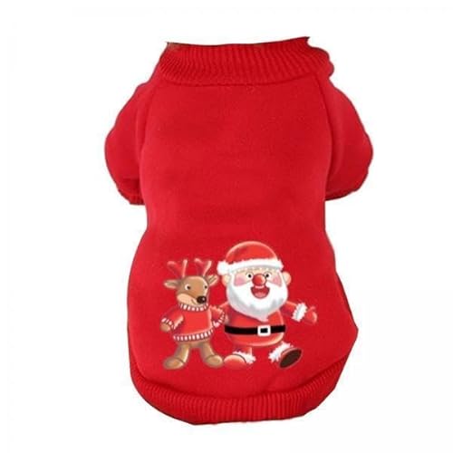 Dualoai 2X Weihnachts Hoodie für Hunde, Herbst Outfits für Welpen, Winter Hundekleidung, Weihnachtskostüm von Dualoai