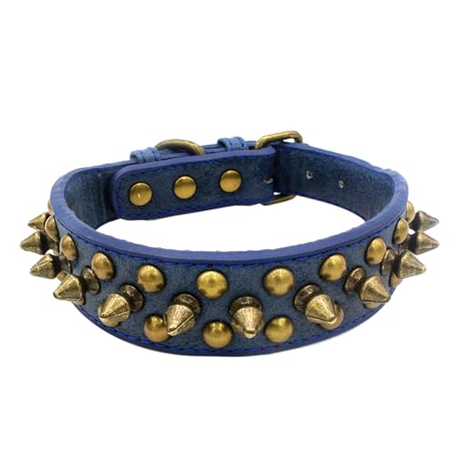 Dualoai Anti Hundehalsband, Verstellbares Hundehalsband Aus PU Zum Laufen, L blau von Dualoai