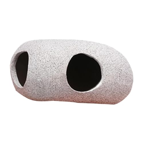 Dualoai Aquarium Hideaway Rock Aquarium Dekoration Rasse Handwerk Fisch Hide Cave Hideout für Tisch Fisch Tank Wohnzimmer Dekoration, 9.5 cm x 7 cm x 5.2 cm von Dualoai