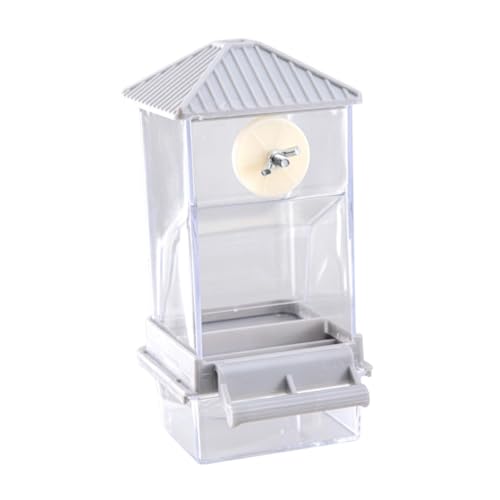 Dualoai Bird Feeder Automatic Food Container Papageifutter für Lovebirds Canary Cockatiel, Grau von Dualoai