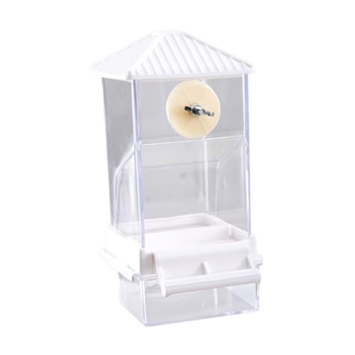 Dualoai Bird Feeder Automatic Food Container Papageifutter für Lovebirds Canary Cockatiel, Weiß von Dualoai