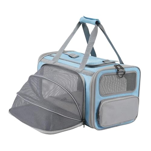 Dualoai Cat Carrier mit Erweiterbarem Design für Reise Und Outdoor Aktivitäten, Blau von Dualoai