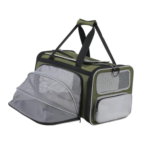 Dualoai Cat Carrier mit Erweiterbarem Design für Reise Und Outdoor Aktivitäten, GrÜn von Dualoai