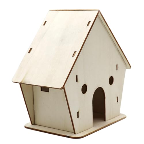 Dualoai DIY Aus Holz, Vogelhaus, Vogelkäfig, Hängendes Nest für, Mehrfarbig, 15 cm x 16 cm x 9.5 cm von Dualoai