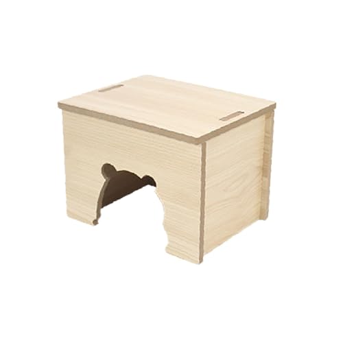 Dualoai Hamsterhaus Aus Holz, Kleintierzimmer für Mäuse Und Ratten, 12cmx10cmx9cm von Dualoai