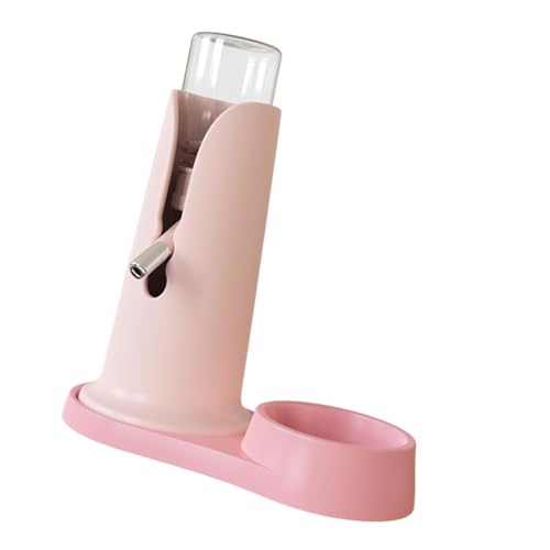 Dualoai Hamsterkessel, Heimtierbedarf, Dekoration, Hamsterwasserflasche mit Ständer, kleine automatische Trinkflasche für Papageien, Rosa von Dualoai