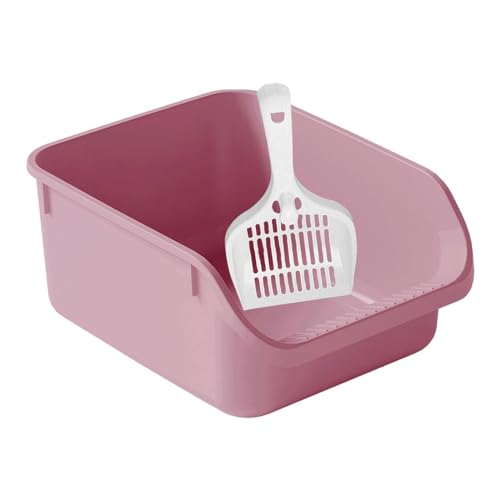 Dualoai Haustier Toilette für Katzen, Spritzschutz, Tragbar, ROSA von Dualoai