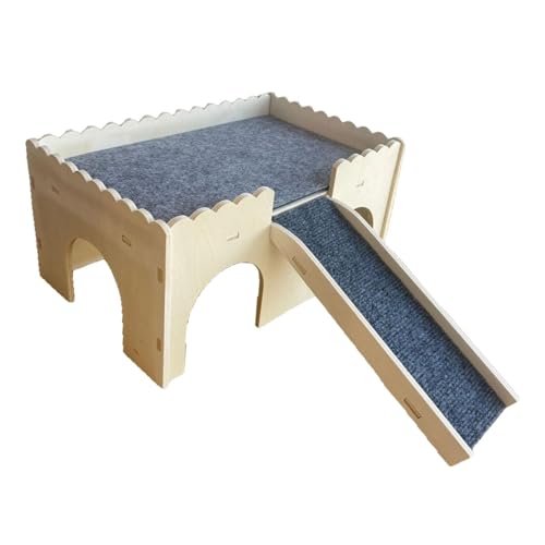 Dualoai Holzgehege für Hamster Und Kleintiere mit Rampe Und Spielbereich, Plattendicke 7 Mm Dualoai Holzgehege für Hamster Und Kleintiere mit Rampe Und Spielbereich, Plattendicke 7 Mm von Dualoai
