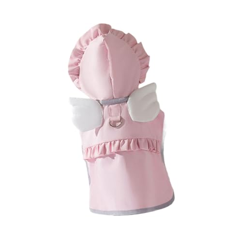 Dualoai Hunde-Regenmantel mit Kapuze, Haustier-Regenkleidung, Hunde-Regenjacke, Regenponcho für Haustierpartys (Rosa) von Dualoai