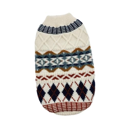 Dualoai Hundepullover Strickpullover Haustierpullover Haustierwelpenpullover Haustierstrickwaren für Kitty Dogs, White M von Dualoai