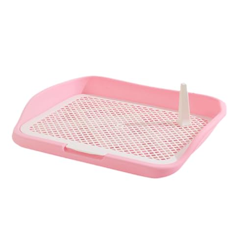 Dualoai Hundetoilette Katzentoilette Mesh-Gitter Toilette Töpfchen Tablett für Hase Kleintiere Kaninchen, Rosa mittelgroßer Zaun von Dualoai